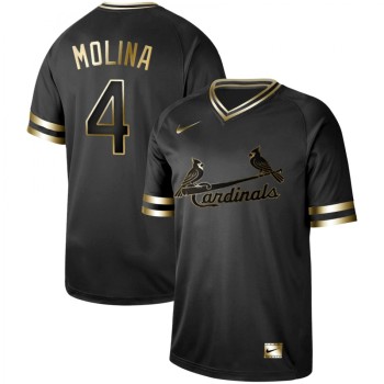 Men's St. Louis Cardinals #4 Yadier Molina Black Gold Stitched MLB Jersey Men's St. Louis Cardinals #4 Yadier Molina Black Gold Stitched MLB Jersey