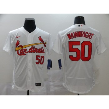 Men's St. Louis Cardinals #50 Adam Wainwright White Flex Base Stitched MLB Jersey Men's St. Louis Cardinals #50 Adam Wainwright White Flex Base Stitched MLB Jersey