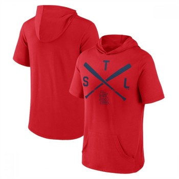 Men's St. Louis Cardinals Red Short Sleeve Pullover Hoodie Men's St. Louis Cardinals Red Short Sleeve Pullover Hoodie