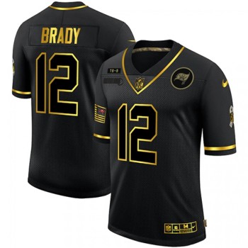 Men's Tampa Bay Buccaneers #12 Tom Brady 2020 Black/Gold Salute To Service Limited Stitched Jersey Men's Tampa Bay Buccaneers #12 Tom Brady 2020 Black/Gold Salute To Service Limited Stitched Jersey