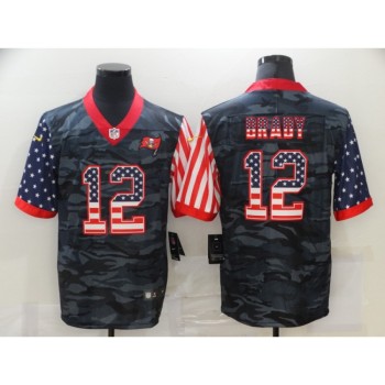 Men's Tampa Bay Buccaneers #12 Tom Brady 2020 Camo USA Flag Limited Stitched Jersey Men's Tampa Bay Buccaneers #12 Tom Brady 2020 Camo USA Flag Limited Stitched Jersey