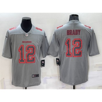 Men's Tampa Bay Buccaneers #12 Tom Brady Grey Atmosphere Fashion Stitched Jersey Men's Tampa Bay Buccaneers #12 Tom Brady Grey Atmosphere Fashion Stitched Jersey