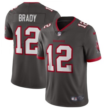 Men's Tampa Bay Buccaneers #12 Tom Brady New Grey Vapor Untouchable Limited Stitched NFL Jersey Men's Tampa Bay Buccaneers #12 Tom Brady New Grey Vapor Untouchable Limited Stitched NFL Jersey