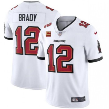 Men's Tampa Bay Buccaneers #12 Tom Brady New White With C Patch Vapor Untouchable Limited Stitched NFL Jersey Men's Tampa Bay Buccaneers #12 Tom Brady New White With C Patch Vapor Untouchable Limited Stitched NFL Jersey