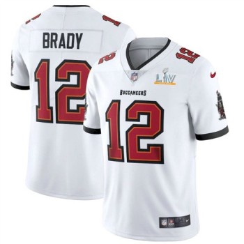Men's Tampa Bay Buccaneers #12 Tom Brady White 2021 Super Bowl LV Limited Stitched Jersey Men's Tampa Bay Buccaneers #12 Tom Brady White 2021 Super Bowl LV Limited Stitched Jersey