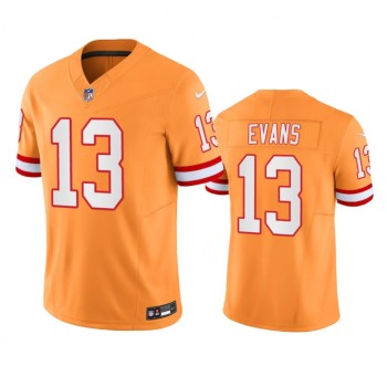 Men's Tampa Bay Buccaneers #13 Mike Evans Orange 2023 F.U.S.E. Throwback Limited Stitched Jersey Men's Tampa Bay Buccaneers #13 Mike Evans Orange 2023 F.U.S.E. Throwback Limited Stitched Jersey