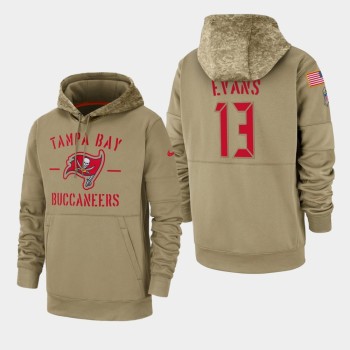 Men's Tampa Bay Buccaneers #13 Mike Evans Tan 2019 Salute to Service Sideline Therma Pullover Hoodie Men's Tampa Bay Buccaneers #13 Mike Evans Tan 2019 Salute to Service Sideline Therma Pullover Hoodie