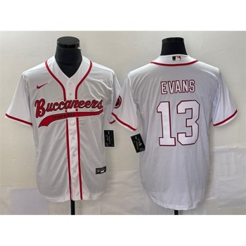 Men's Tampa Bay Buccaneers #13 Mike Evans White Cool Base Stitched Baseball Jersey Men's Tampa Bay Buccaneers #13 Mike Evans White Cool Base Stitched Baseball Jersey