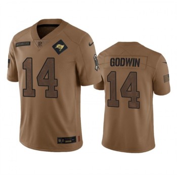 Men's Tampa Bay Buccaneers #14 Chris Godwin 2023 Brown Salute To Service Limited Stitched Jersey Men's Tampa Bay Buccaneers #14 Chris Godwin 2023 Brown Salute To Service Limited Stitched Jersey