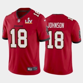 Men's Tampa Bay Buccaneers #18 Tyler Johnson Red 2021 Super Bowl LV Limited Stitched Jersey Men's Tampa Bay Buccaneers #18 Tyler Johnson Red 2021 Super Bowl LV Limited Stitched Jersey
