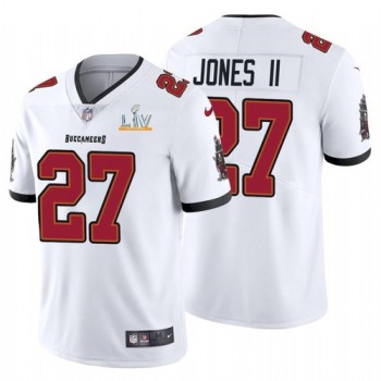 Men's Tampa Bay Buccaneers #27 Ronald Jones II White 2021 Super Bowl LV Limited Stitched Jersey Men's Tampa Bay Buccaneers #27 Ronald Jones II White 2021 Super Bowl LV Limited Stitched Jersey
