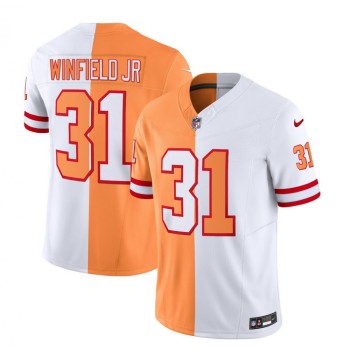 Men's Tampa Bay Buccaneers #31 Antoine Winfield Jr. 2023 F.U.S.E. White/Orange Split Throwback Limited Stitched Jersey Men's Tampa Bay Buccaneers #31 Antoine Winfield Jr. 2023 F.U.S.E. White/Orange Split Throwback Limited Stitched Jersey