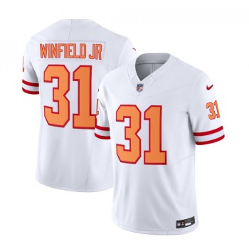 Men's Tampa Bay Buccaneers #31 Antoine Winfield Jr. 2023 F.U.S.E. White Throwback Limited Stitched Jersey Men's Tampa Bay Buccaneers #31 Antoine Winfield Jr. 2023 F.U.S.E. White Throwback Limited Stitched Jersey
