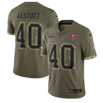 Men's Tampa Bay Buccaneers #40 Mike Alstott Olive 2022 Salute To Service Limited Stitched Jersey Men's Tampa Bay Buccaneers #40 Mike Alstott Olive 2022 Salute To Service Limited Stitched Jersey