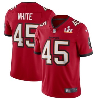 Men's Tampa Bay Buccaneers #45 Devin White Red 2021 Super Bowl LV Limited Stitched Jersey Men's Tampa Bay Buccaneers #45 Devin White Red 2021 Super Bowl LV Limited Stitched Jersey