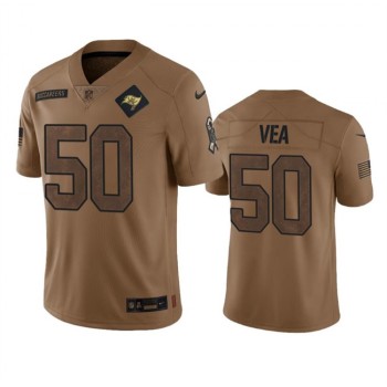 Men's Tampa Bay Buccaneers #50 Vita Vea 2023 Brown Salute To Service Limited Stitched Jersey Men's Tampa Bay Buccaneers #50 Vita Vea 2023 Brown Salute To Service Limited Stitched Jersey