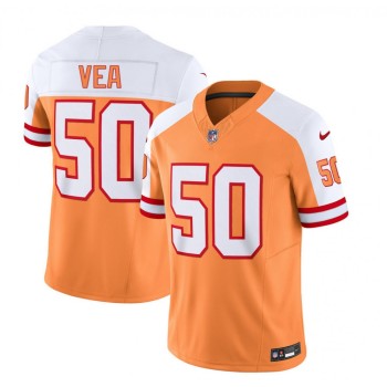 Men's Tampa Bay Buccaneers #50 Vita Vea 2023 F.U.S.E. White/Orange Throwback Limited Stitched Jersey Men's Tampa Bay Buccaneers #50 Vita Vea 2023 F.U.S.E. White/Orange Throwback Limited Stitched Jersey