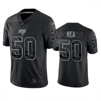 Men's Tampa Bay Buccaneers #50 Vita Vea Black Reflective Limited Stitched Jersey Men's Tampa Bay Buccaneers #50 Vita Vea Black Reflective Limited Stitched Jersey