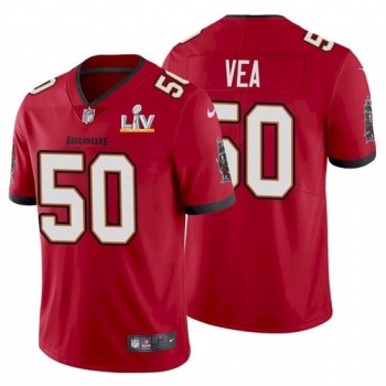 Men's Tampa Bay Buccaneers #50 Vita Vea Red 2021 Super Bowl LV Limited Stitched Jersey Men's Tampa Bay Buccaneers #50 Vita Vea Red 2021 Super Bowl LV Limited Stitched Jersey