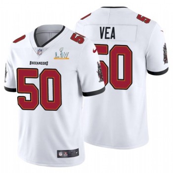Men's Tampa Bay Buccaneers #50 Vita Vea White 2021 Super Bowl LV Limited Stitched Jersey Men's Tampa Bay Buccaneers #50 Vita Vea White 2021 Super Bowl LV Limited Stitched Jersey