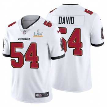Men's Tampa Bay Buccaneers #54 Lavonte David White 2021 Super Bowl LV Limited Stitched Jersey Men's Tampa Bay Buccaneers #54 Lavonte David White 2021 Super Bowl LV Limited Stitched Jersey