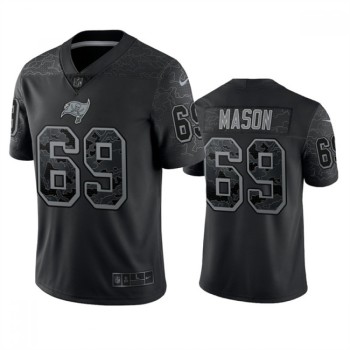 Men's Tampa Bay Buccaneers #69 Shaq Mason Black Reflective Limited Stitched Jersey Men's Tampa Bay Buccaneers #69 Shaq Mason Black Reflective Limited Stitched Jersey