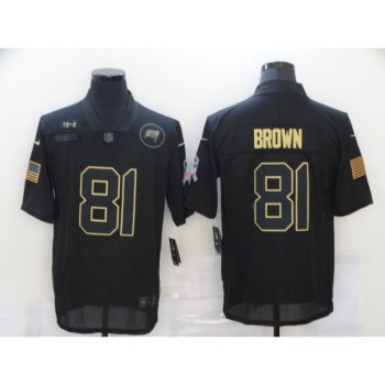 Men's Tampa Bay Buccaneers #81 Antonio Brown Black 2020 Salute To Service Limited Stitched Jersey Men's Tampa Bay Buccaneers #81 Antonio Brown Black 2020 Salute To Service Limited Stitched Jersey