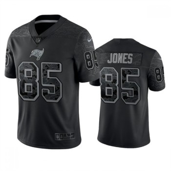 Men's Tampa Bay Buccaneers #85 Julio Jones Black Reflective Limited Stitched Jersey Men's Tampa Bay Buccaneers #85 Julio Jones Black Reflective Limited Stitched Jersey