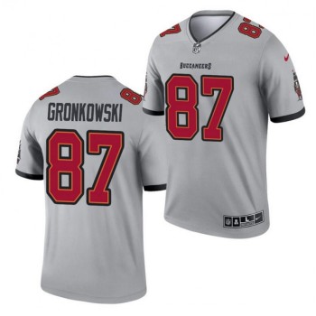 Men's Tampa Bay Buccaneers #87 Rob Gronkowski 2021 Gray Inverted Legend Stitched Jersey Men's Tampa Bay Buccaneers #87 Rob Gronkowski 2021 Gray Inverted Legend Stitched Jersey