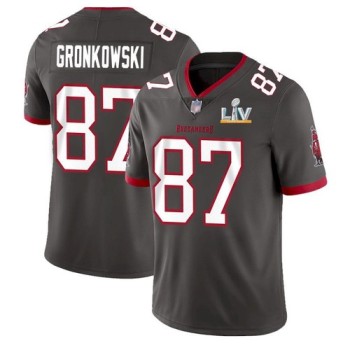 Men's Tampa Bay Buccaneers #87 Rob Gronkowski Grey 2021 Super Bowl LV Limited Stitched Jersey Men's Tampa Bay Buccaneers #87 Rob Gronkowski Grey 2021 Super Bowl LV Limited Stitched Jersey
