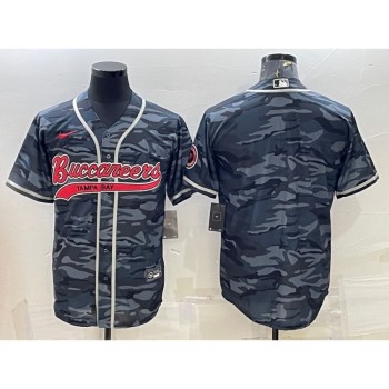 Men's Tampa Bay Buccaneers Blank Grey Camo With Patch Cool Base Stitched Baseball Jersey Men's Tampa Bay Buccaneers Blank Grey Camo With Patch Cool Base Stitched Baseball Jersey