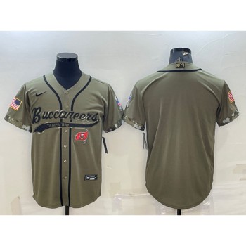 Men's Tampa Bay Buccaneers Blank Olive 2022 Salute To Service Cool Base Stitched Baseball Jersey Men's Tampa Bay Buccaneers Blank Olive 2022 Salute To Service Cool Base Stitched Baseball Jersey