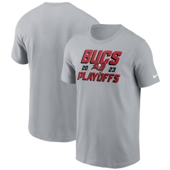 Men's Tampa Bay Buccaneers Gray 2023 NFL Playoffs Iconic T-Shirt Men's Tampa Bay Buccaneers Gray 2023 NFL Playoffs Iconic T-Shirt