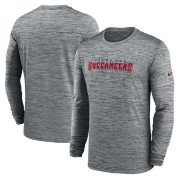 Men's Tampa Bay Buccaneers Heather Gray Sideline Team Velocity Performance Long Sleeve T-Shirt Men's Tampa Bay Buccaneers Heather Gray Sideline Team Velocity Performance Long Sleeve T-Shirt