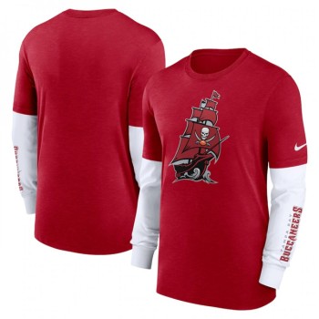Men's Tampa Bay Buccaneers Heather Red Slub Fashion Long Sleeve T-Shirt Men's Tampa Bay Buccaneers Heather Red Slub Fashion Long Sleeve T-Shirt
