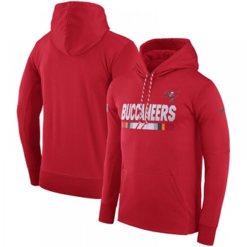 Men's Tampa Bay Buccaneers Red Sideline Team Name Performance Pullover Hoodie Men's Tampa Bay Buccaneers Red Sideline Team Name Performance Pullover Hoodie