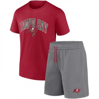 Men's Tampa Bay Buccaneers Red/Heather Gray Arch T-Shirt & Shorts Combo Set Men's Tampa Bay Buccaneers Red/Heather Gray Arch T-Shirt & Shorts Combo Set