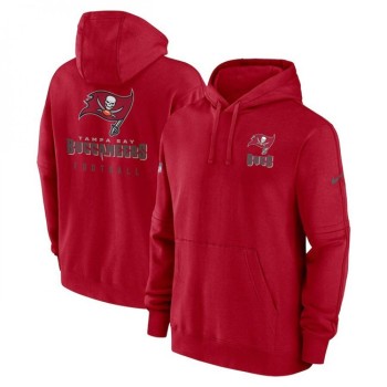 Men's Tampa Bay Buccaneers Red Sideline Club Fleece Pullover Hoodie Men's Tampa Bay Buccaneers Red Sideline Club Fleece Pullover Hoodie