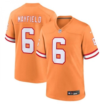 Men's Tampa Bay Buccaneers #6 Baker Mayfield Orange Stitched Game Jersey Men's Tampa Bay Buccaneers #6 Baker Mayfield Orange Stitched Game Jersey