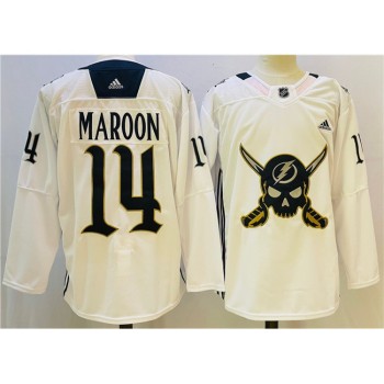 Men's Tampa Bay Lightning #14 Pat Maroon White Stitched Jersey Men's Tampa Bay Lightning #14 Pat Maroon White Stitched Jersey