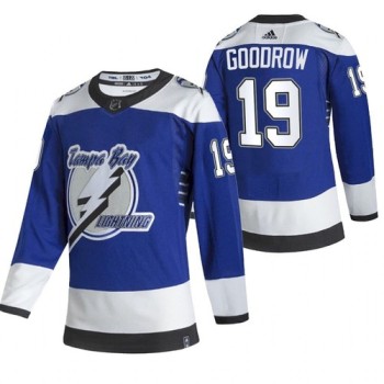 Men's Tampa Bay Lightning #19 Barclay Goodrow 2021 Blue Reverse Retro Stitched Jersey Men's Tampa Bay Lightning #19 Barclay Goodrow 2021 Blue Reverse Retro Stitched Jersey
