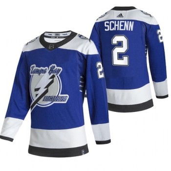 Men's Tampa Bay Lightning #2 Luke Schenn 2021 Blue Reverse Retro Stitched Jersey Men's Tampa Bay Lightning #2 Luke Schenn 2021 Blue Reverse Retro Stitched Jersey