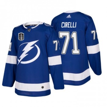 Men's Tampa Bay Lightning #71 Anthony Cirelli 2022 Blue Stanley Cup Final Patch Stitched Jersey Men's Tampa Bay Lightning #71 Anthony Cirelli 2022 Blue Stanley Cup Final Patch Stitched Jersey