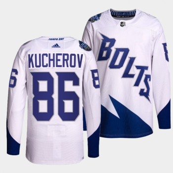 Men's Tampa Bay Lightning #86 Nikita Kucherov 2022 White Stadium Series Breakaway Stitched Jersey Men's Tampa Bay Lightning #86 Nikita Kucherov 2022 White Stadium Series Breakaway Stitched Jersey