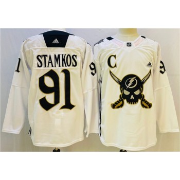Men's Tampa Bay Lightning #91 Steven Stamkos White Stitched Jersey Men's Tampa Bay Lightning #91 Steven Stamkos White Stitched Jersey