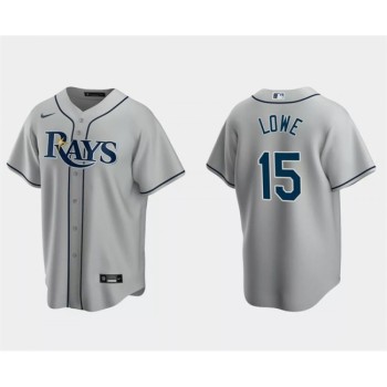 Men's Tampa Bay Rays #15 Josh Lowe Gray Cool Base Stitched Baseball Jersey Men's Tampa Bay Rays #15 Josh Lowe Gray Cool Base Stitched Baseball Jersey