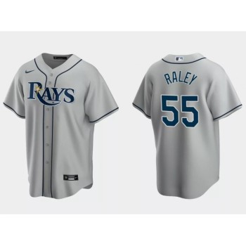 Men's Tampa Bay Rays #55 Luke Raley Grey Cool Base Stitched Baseball Jersey
