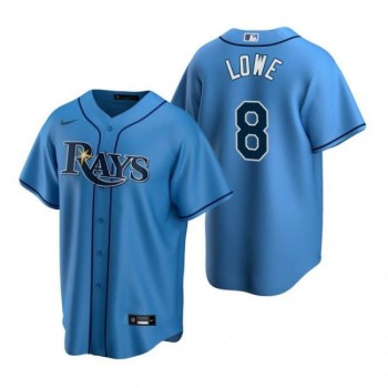 Men's Tampa Bay Rays #8 Brandon Lowe Light Blue Cool Base Stitched Baseball Jersey Men's Tampa Bay Rays #8 Brandon Lowe Light Blue Cool Base Stitched Baseball Jersey