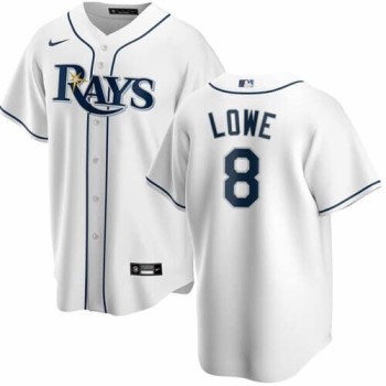 Men's Tampa Bay Rays #8 Brandon Lowe White Cool Base Stitched Baseball Jersey Men's Tampa Bay Rays #8 Brandon Lowe White Cool Base Stitched Baseball Jersey