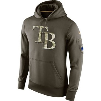 Men's Tampa Bay Rays Olive Salute To Service KO Performance Hoodie Men's Tampa Bay Rays Olive Salute To Service KO Performance Hoodie
